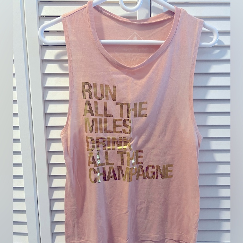 Run All The Miles, Drink All The Champagne tank top by Sarah Marie Design Studio